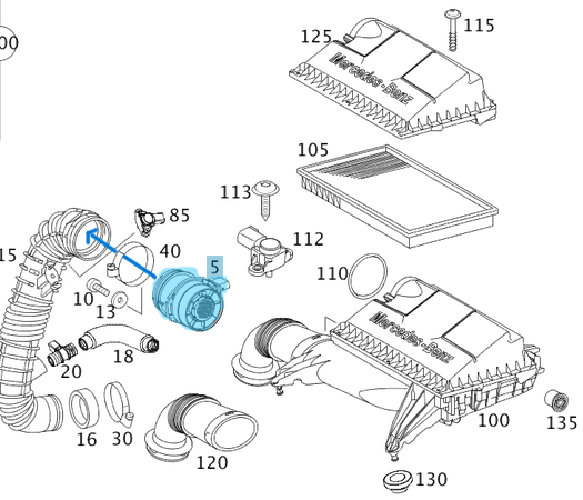 Hava Debimetre / Hava Akışmetre /Hava Akış Valfi Vito W639, Motor: OM646 OEM A0000942048