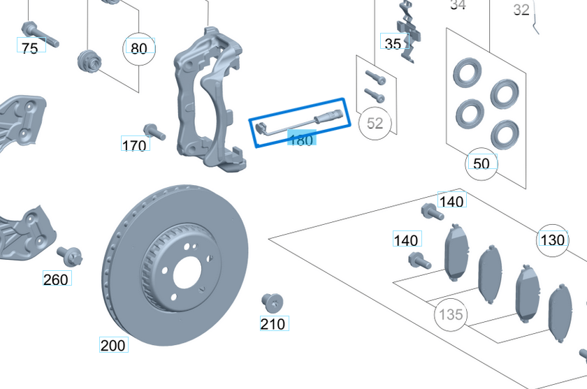 Balata Fişi / Balata İkaz Fişi Ön Arka W117, W156, W176, W205, W213, W246 OEM A1695401617