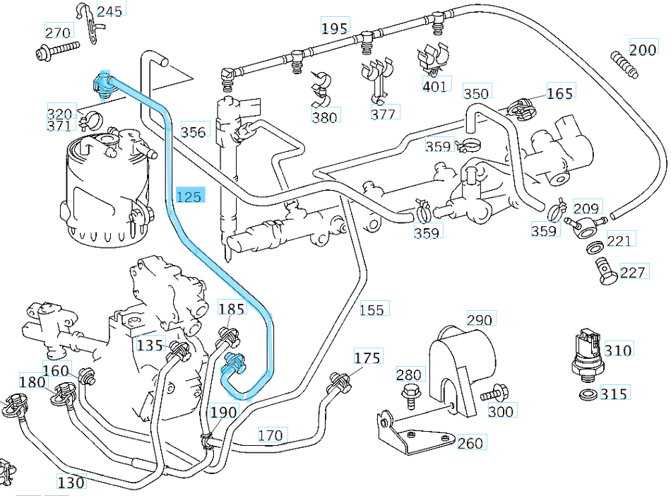 Mazot Ara Hortumu / Borusu Sprinter W901, W902, W903, W904, Vito W638 Motor : OM611 OEM A6110702032