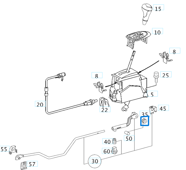 Vites Kol Lastiği Otomatik ve Manuel Şanzıman E Seri W114, W115, W123, W124, W210, W211, M Seri W163, C Seri W202, W204, S Seri W140, W220 OEM A2109920010