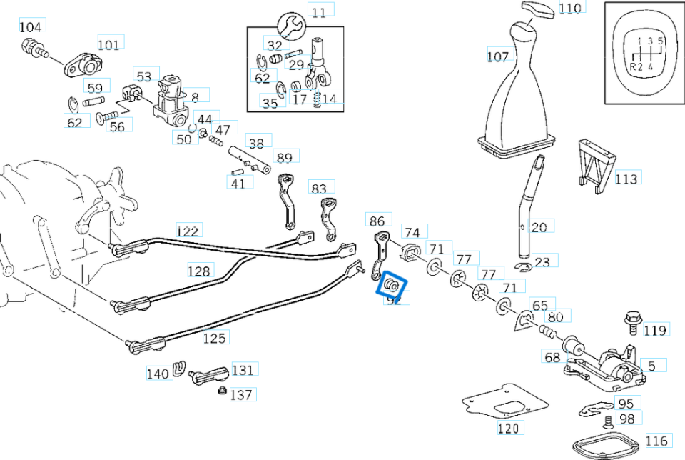 Vites Kol Lastiği Otomatik ve Manuel Şanzıman E Seri W114, W115, W123, W124, W210, W211, M Seri W163, C Seri W202, W204, S Seri W140, W220 OEM A2109920010