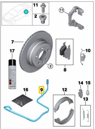 Fren Balata Fişi Arka 4x4 / Fren Balata Sezicisi Arka 4x4 BMW X5 Seri E70, F15, X6 Seri E71, E72, F16, OEM 34356854168, 34356792571, 34356789505, 34356780699