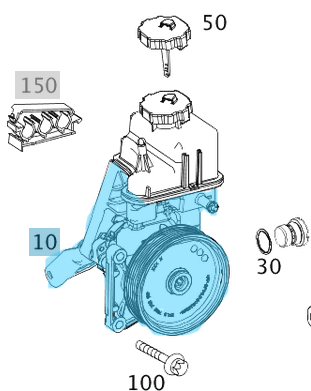 Direksiyon Pompası ECO Valfli C Seri W204, E Seri W212, Motor: OM642, OEM A0064664801, A0054668401