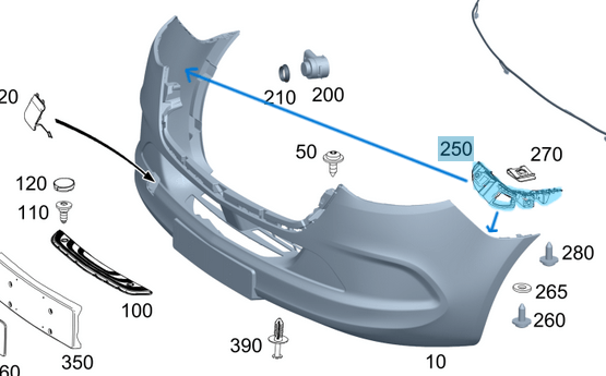 Tampon Braketi / Tampon Tutucu / Tampon Ayağı Ön Sağ Sprinter W907, W910, OEM A9108850500