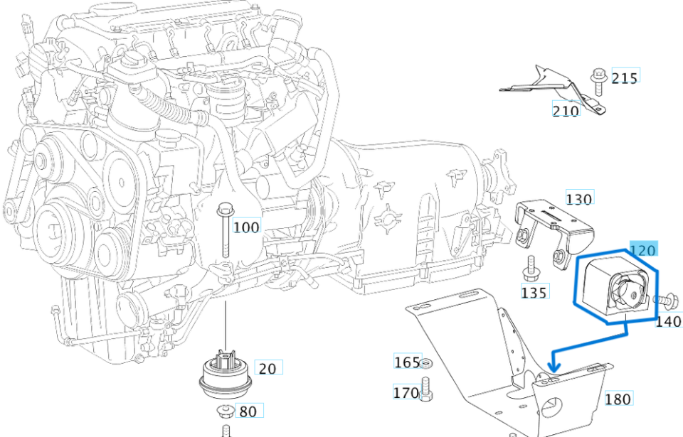 Şanzıman Kulağı / Şanzıman Takozu Vito W639, Sprinteer W906 OEM A6392420013