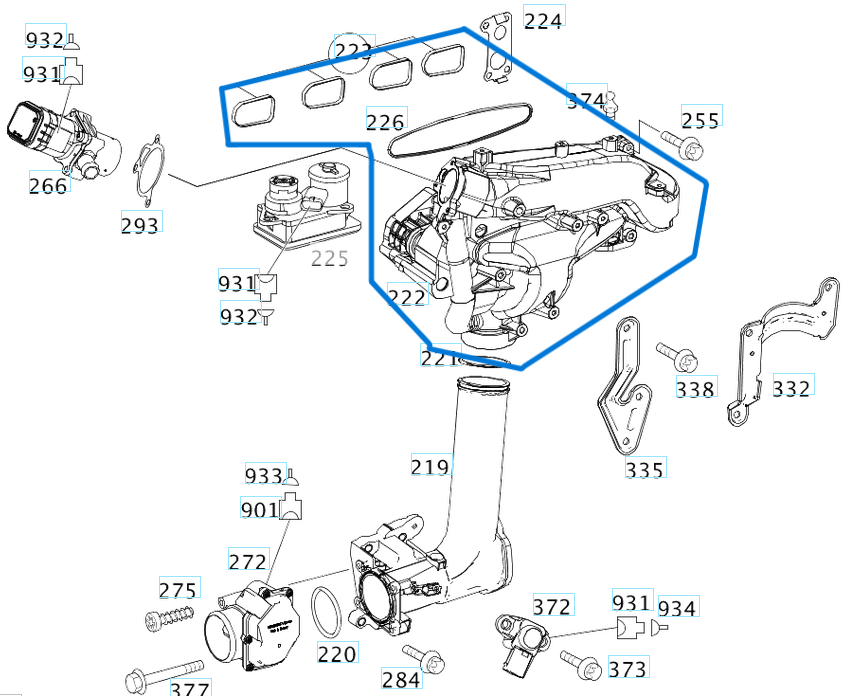 MANİFOLD EMME PLASTİK Sprinter W906 Motor: OM646 OEM A6460903137, A6460901637