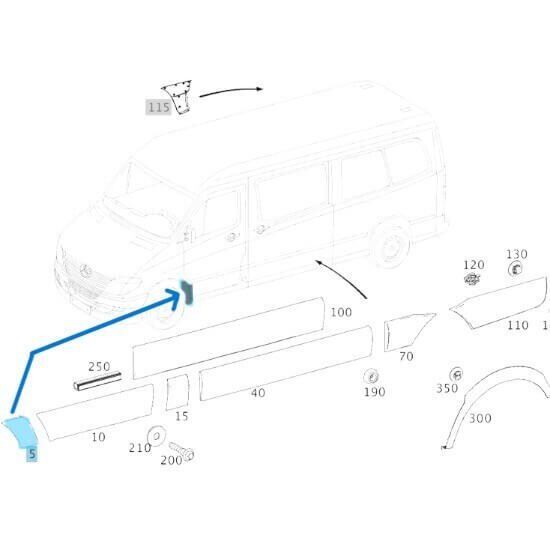 Kaplama Çamurluk Ön Sağ / Çamurluk Kaplaması Ön Sağ / Çamurluk Uç Kaplaması Sprinter W906 OEM A9066904882, A9066902662
