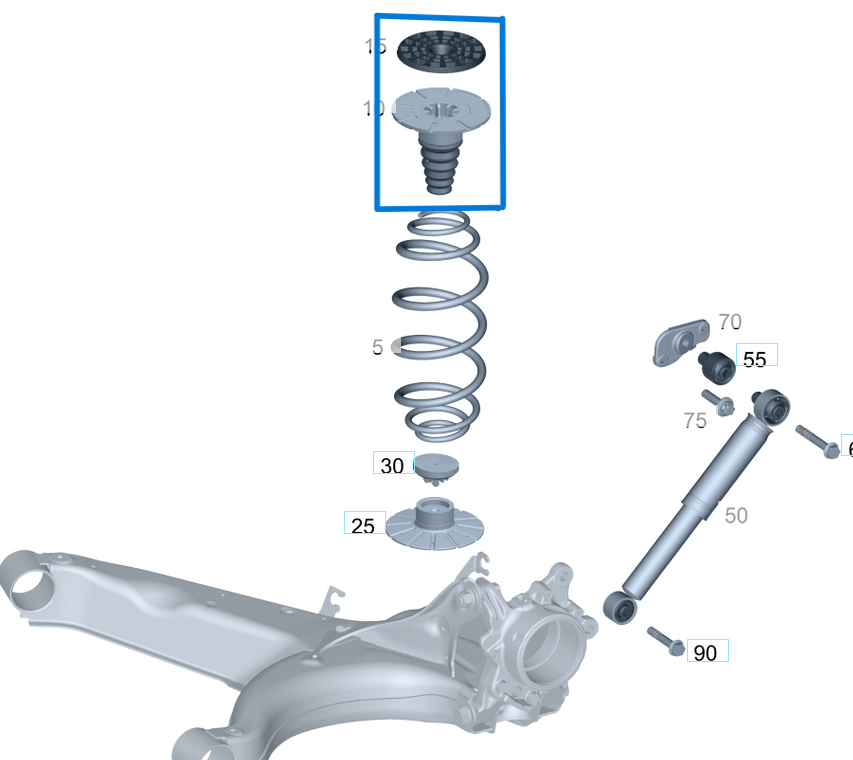 Helezon Lastiği / Şase Takozu / Get Lastiği / Helezon Takozu Arka Üst Vito W447 OEM A4473240100