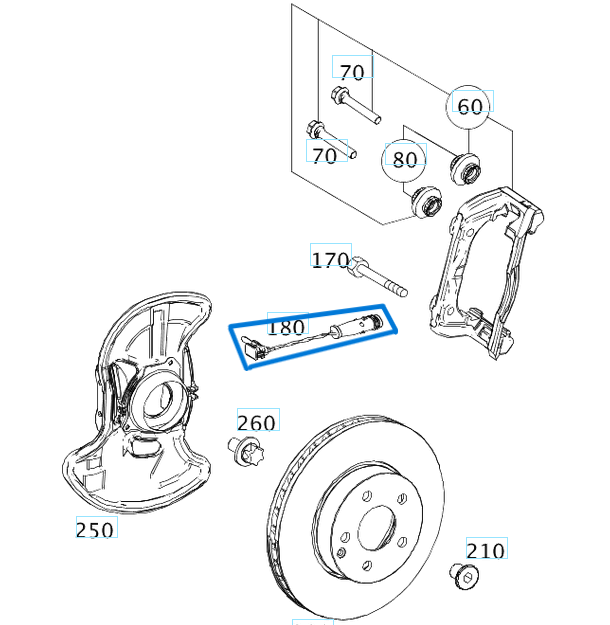 Balata Fişi / Fren Balata İkaz Fişi Ön Arka A Seri W169, C Seri W203, W204, E Seri W211, W212, S Seri W220 OEM A2115401717, A2205400717, A2205400617