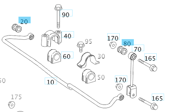 Viraj Burcu Arka / Viraj Askı Rotu Burcu Minibüs E.M. W601, W611, Sprinter W906 OEM A6673200073, A9793200173