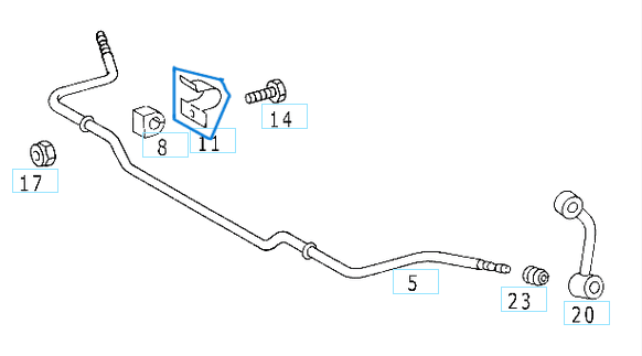 Viraj Demir Kelepçesi Ön Sprinter W901, W902, W903, W904 OEM A9013230288