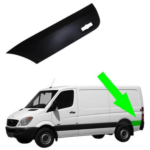 Kaplama Çamurluk Arkanın Arkası Sol 730mm / Arka Çamurluk Kaplaması Arka Parça Sol / Arka Çamurluk Arka Kaplaması Sprinter W906 OEM A9066902782, A9066903262