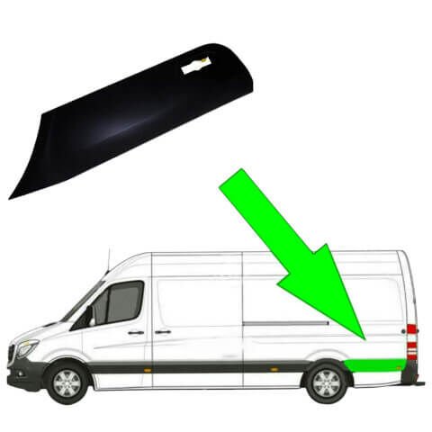 Kaplama Çamurluk Arkanın Arkası Sağ 730mm / Arka Çamurluk Kaplaması Arka Parça Sağ / Arka Çamurluk Arka Kaplaması Sprinter W906 OEM A9066902882, A9066903562