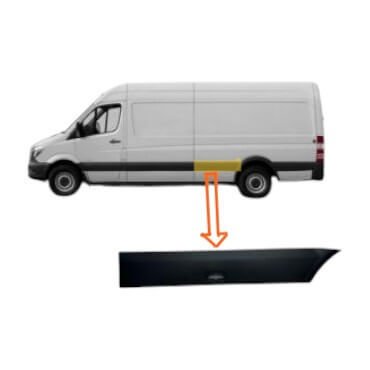 Kaplama Çamurluk Arkanın Önü Sol 1170mm / Arka Çamurluk Kaplaması Ön Parça Sol / Arka Çamurluk Ara Kaplaması Sprinter W906 OEM A9066903200, A9066901382