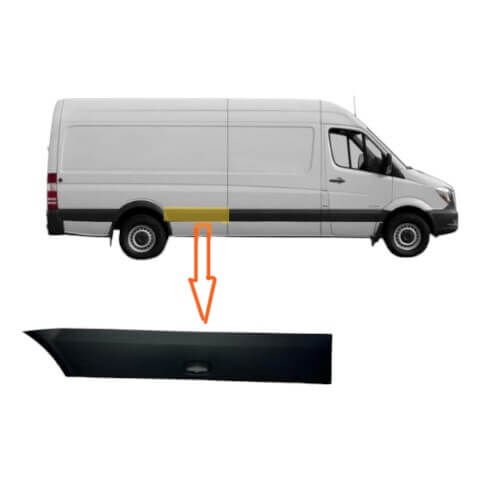 Kaplama Çamurluk Arkanın Önü Sağ 1170mm / Arka Çamurluk Kaplaması Ön Parça Sağ / Arka Çamurluk Ara Kaplaması Sprinter W906 OEM A9066903300, A9066901482