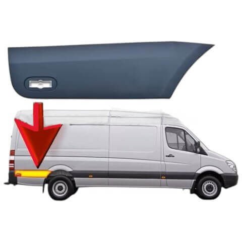 Kaplama Çamurluk Arkanın Arkası Sol 1110mm / Arka Çamurluk Kaplaması Arka Parça Sol / Arka Çamurluk Arka Kaplaması Sprinter W906 OEM  A9066903400, A9066901582, A9066901962