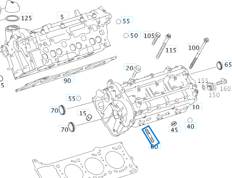Manifold Bağlantı Saplaması Egzost M111, M112,OM611, OM642, OM646, OM651 OEM A1119900405, K06507829AA, 5850886, 24423922