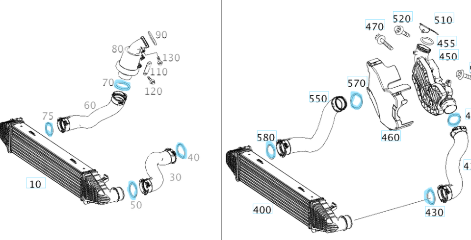 Oring Conta Intercooler / Turbo Hortumu Contası Ø55 M271, OM622, OM642, OM651 OEM A0219976545