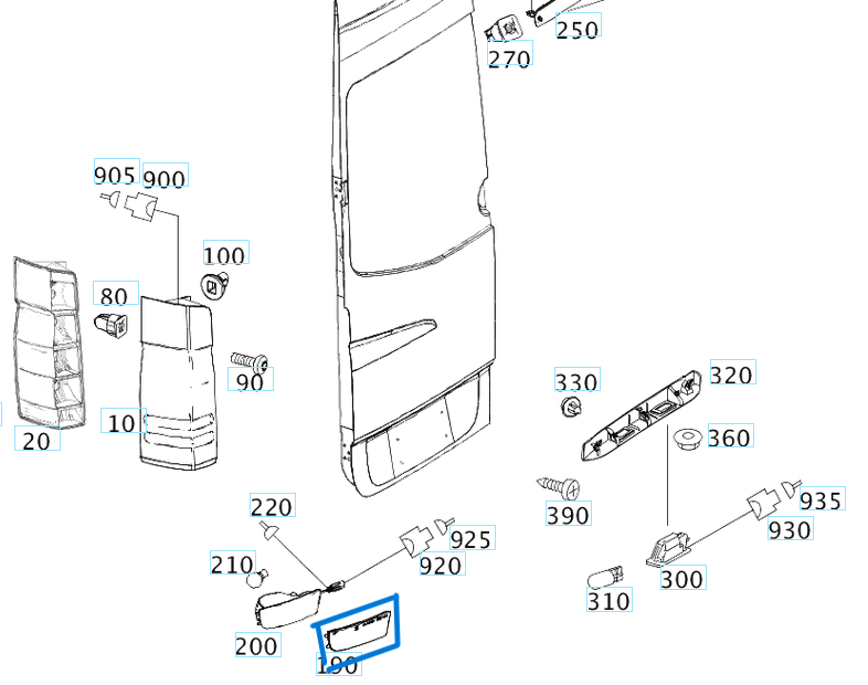 Reflektör / Kedi Gözü Arka Sağ Sprinter W906, VW Crafter OEM A9068260140