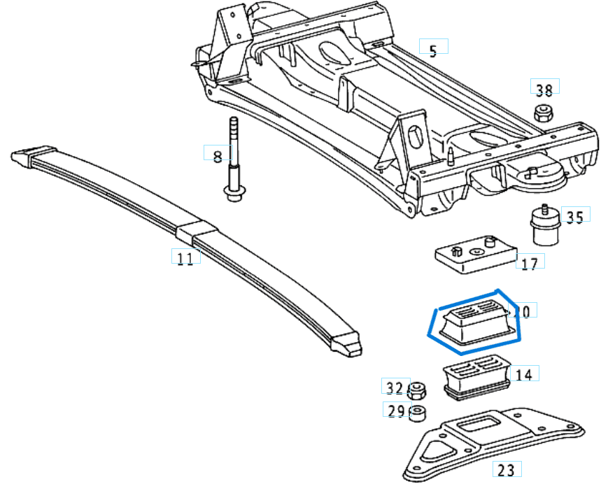 Makas Takozu Ön Üst Sağ Sol Sprinter W901, W902, W903, W904 OEM A9013220019