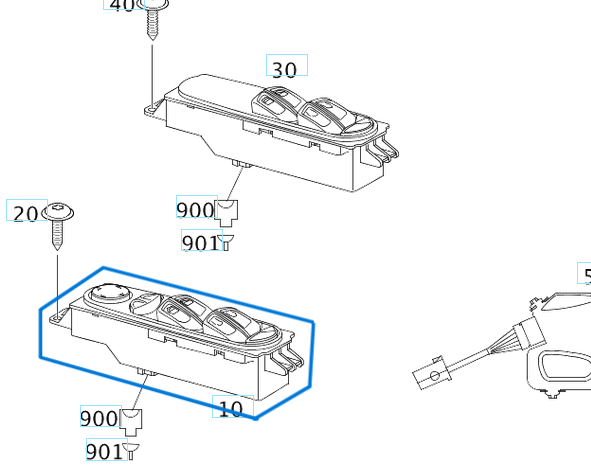 CAM AÇMA DÜĞMESİ ÖN SOL ARKA CAM AÇMALI Vito W639 OEM A6395451213, A6395450413