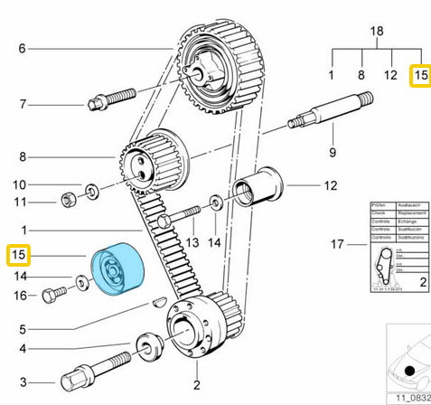Triger Makarası Büyük / Triger Bilyası Büyük / Triger Kasnağı Düz Büyük BMW 3 Seri E30, E36, 5 Seri E34, Motor: M40 OEM 11311721264