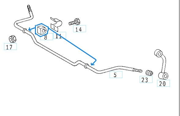 Viraj Demir Lastiği Ön 22mm Sprinter W901, W902, W903 OEM A9013230185
