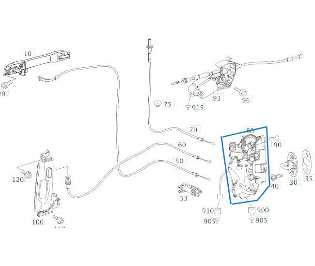 KAPI KİLİDİ YAN SÜRGÜLÜ SAĞ EMNİYET KİLİTLİ Vito W639 OEM A6397300735, A6397300535
