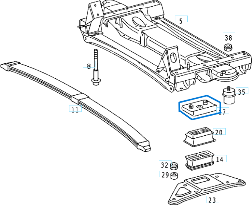 Makas Takozu Ön Üst Sol Plastik Sprinter W901, W902, W903, W904 OEM A9013220084