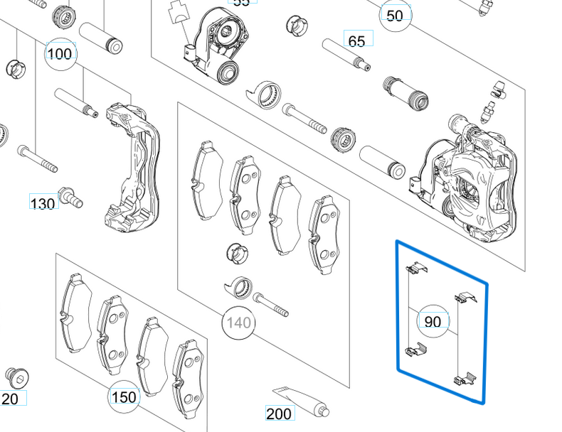 Fren Balata Sacı / Fren Balata Germe Yayı Ön Arka Vito W447, W448, Sprinter W907, W910 OEM A4474230091