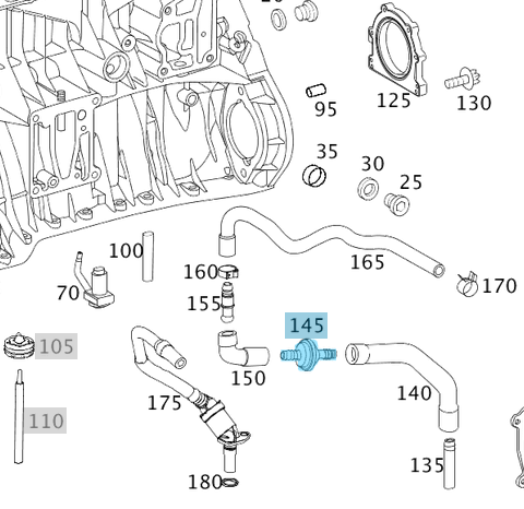 Hava Valfi / Hava Tahliye Subabı / Havalandırma Ventili Motor: M271 OEM A2710180329, A2710180029, 2710180329, 2710180029