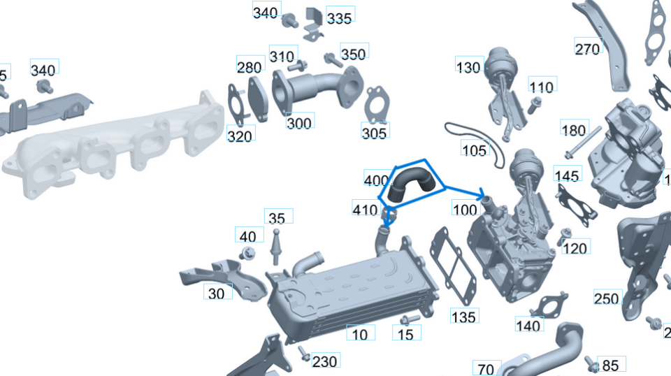 Mnifold Soğutma Hortumu /EGR Soğutucu Hortum OM651 OEMA6512031882