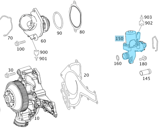 Kalorifer Musluğu / Basınç Kontrol Valfi / Soğutma Valfi. ML W164, C Seri W203, W204, E Seri W212, S Seri W221, Motor: M272, M273 OEM A2722000031, 2722000031