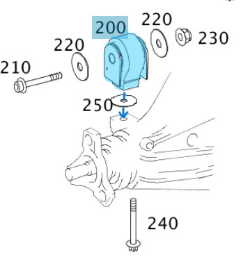 Defransiyel Askı Burcu / Defransiyel Takozu / Defransiyel Burcu C Seri W204, W205, E Seri W212, W213, GLC Seri W253, OEM A2043500215