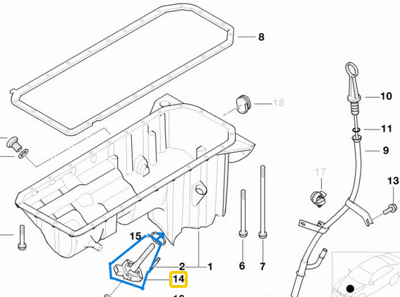 Yağ Seviye Müşürü / Yağ Seviye Sensörü 1 Seri E81, E82, E87, E88, 3 Seri E36, E46, E53, E90, E91, E92, 5 Seri E39, E60, F07, F10, 7 Seri E38, E65, X1 E84, X3 E83, X5 E53, Motor: M43, M47, N47, M52, M54, M47, M57N OEM 12617508003, 12611439810