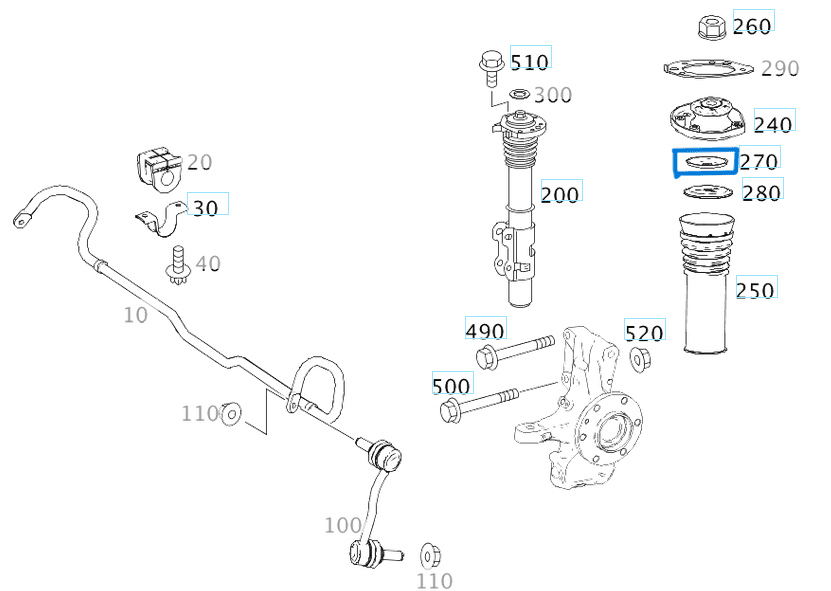 Amortisör Takoz Sacı Ön Üstteki Sprinter W906 OEM A9063230232