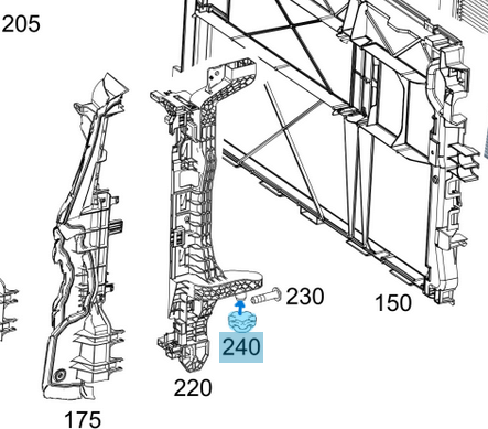 Radyatör Takozu Alt / Radyatör Alt Bağlantı Lastiği Tüm Mercedes Modelleri İçin OEM A0995047200, A0995040212, A2035040012