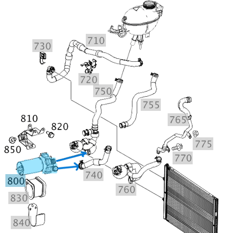 İlave Su Pompası / Devirdaim Yardımcı Pompa, C Seri W203, G Seri W463, ML W164, W166, E Seri W211, W212, S Seri W220, W221,  OEM A0005000386, A0005000286, 0005000386, 0005000286