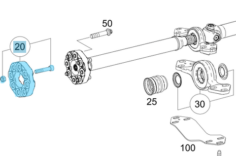 Şaft Köselesi Ön Arka Tamir Takımlı / Şaft Takozu Tamir Takımlı / 6 Köşe Şaft Takozu Civatalı Set Ön Arka Vito W447 OEM A4474103500, A4474106000, 4474103500, 4474106000