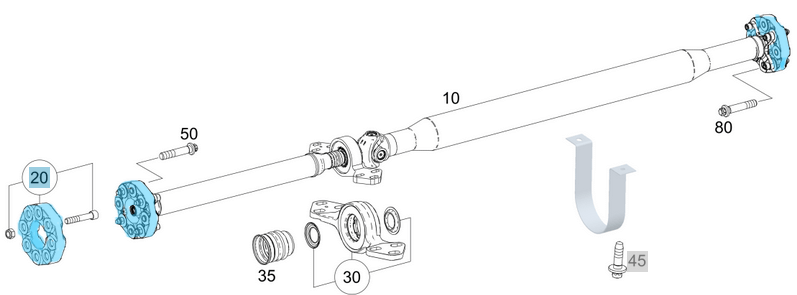 Şaft Köselesi Ön Arka / Şaft Takozu / 6 Köşe Şaft Takozu Ön Arka Vito W447 OEM A4474103500, A4474106000