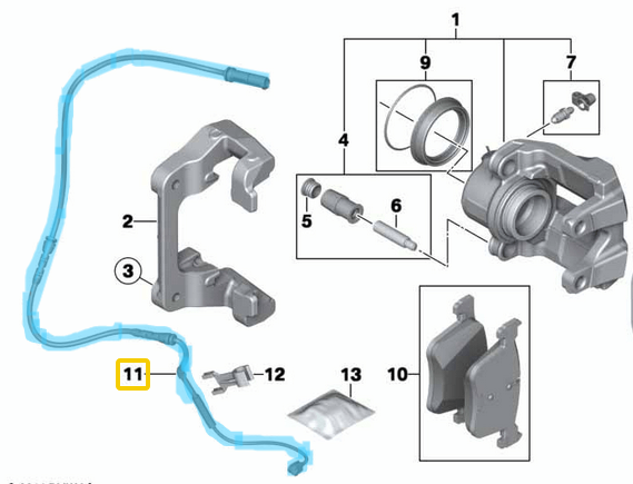 Fren Balata Fişi / Fren Balata Sezicisi Ön BMWX3 F25, X4 F26 OEM 34356790303