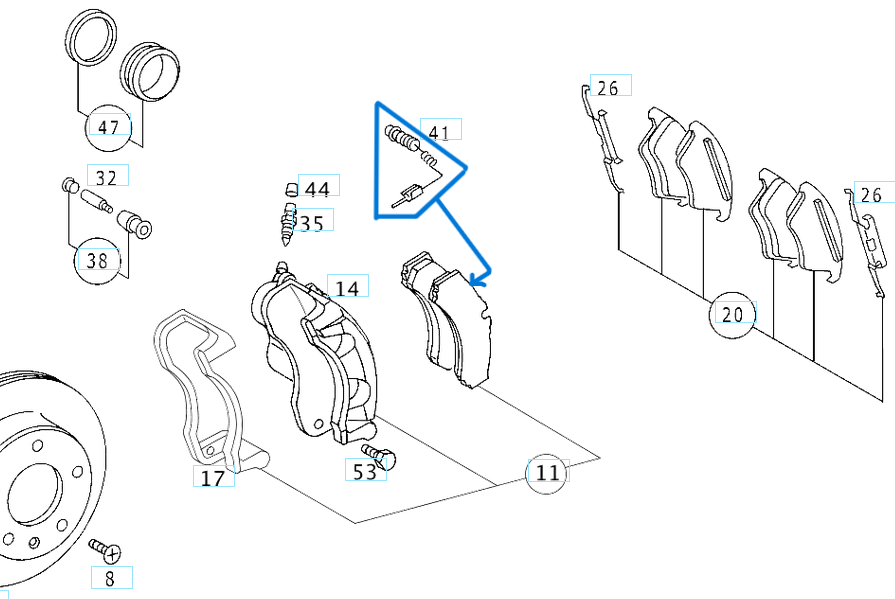 Balata Fişi / Balata İkaz Fişi Sprinter W901, W902, W903, Vito W638 OEM A9015400117, A9015400017