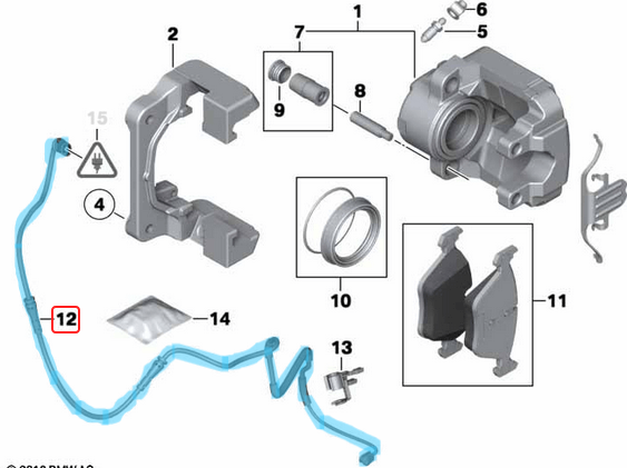 Fren Balata Fişi / Fren Balata Sezicisi Ön BMW 5 Seri F07, F10, F11, 6 Seri F06, F12, F13, 7 Seri  F01, F02, F04 OEM 34356791958