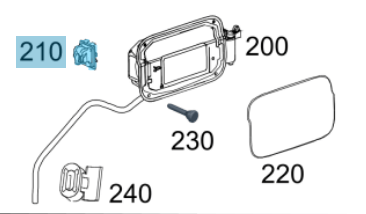 Merkezi Kilit Motoru Yakıt Depo Kapağı CLA W117, CLS W257, GLA W156, GLC X253, G-Class W463, W465, ML W166, SLK W172, A Seri W176, B Seri W242, W246, C Seri W205, E Seri W213, W238, S Seri W217, W222, SL R231,  OEM A0008207703, A0008202303, A0038203297