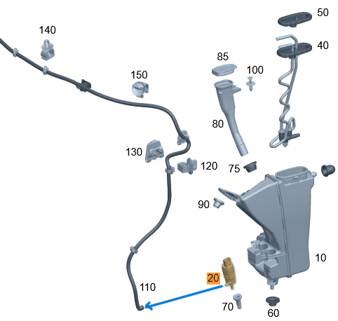 Silecek Su Motoru / Silecek Su Fıskiye Motoru, C Seri W205, W206, CLS W257, E Seri W213, W214, GLC W253, W254, OEM A2058660100, A0998660121, 2058660100, 0998660121
