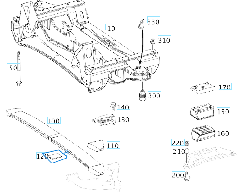 Makas Lastiği Ön Ara Lastik Sprinter W901, W902, W903, W904 OEM A9013250084