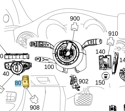 El Fren Düğmesi / El Fren Butonu / El Fren Şalteri C Seri W205, GLC W253, EQC W293 OEM A2059051516, A2059056603