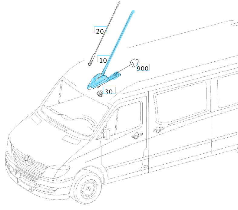 Anten Sprinter W906, VW Crafter OEM A9068200475, 2E0035507