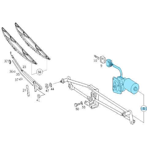 Silecek Motoru Sprinter W901, W902, W903, W904, VW LT28/LT35 OEM A9018200081, 2D1955119
