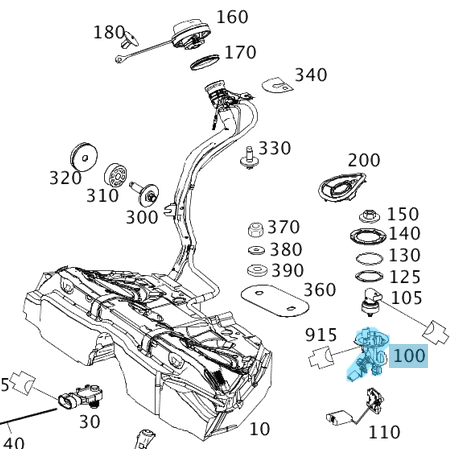 Depo Yakıt Şamandırası Filtreli / Yakıt Seviye Sezicisi Filtreli 3 Çıkışlı C Seri W204, CL Seri W216, E Seri W212, W207, S Seri W221, Motor: M272, M373 OEM A2214701790, A2214701390, 2214701790, 2214701390